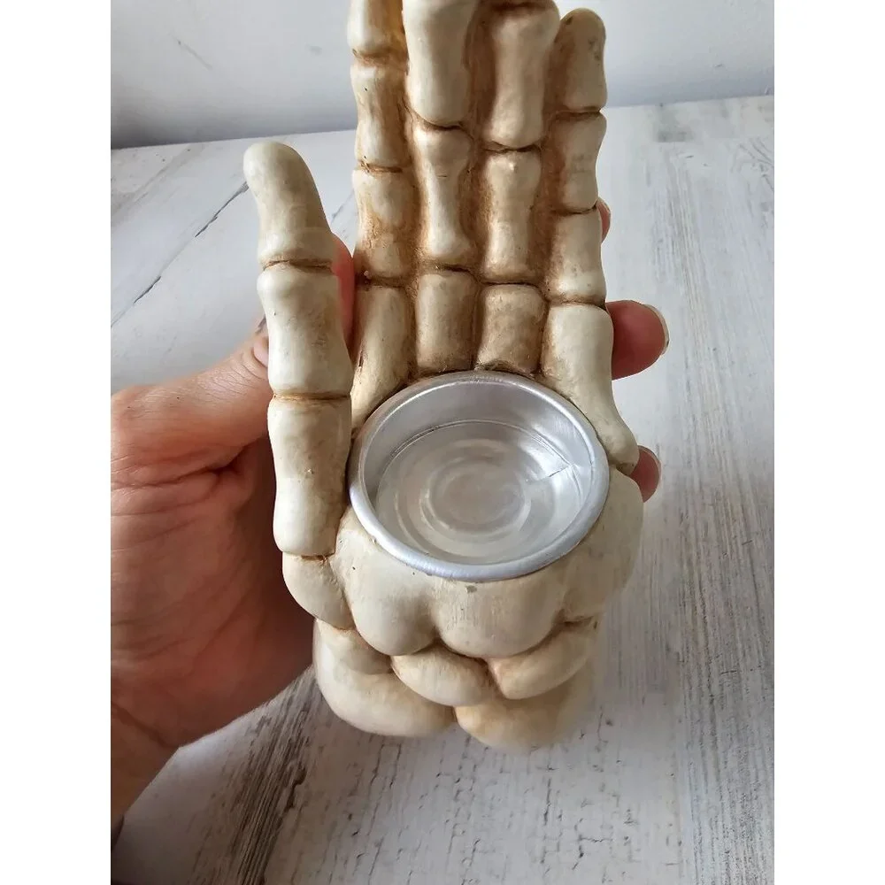 Skeleton hand‎ tea light candle holder Halloween life-size lifelike decor